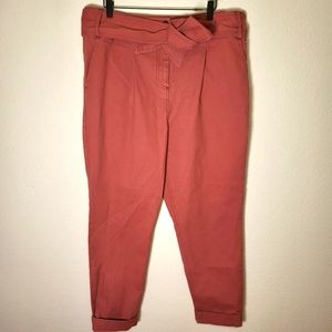 Boden Bude High Waisted Trousers in Dusty Red size 14